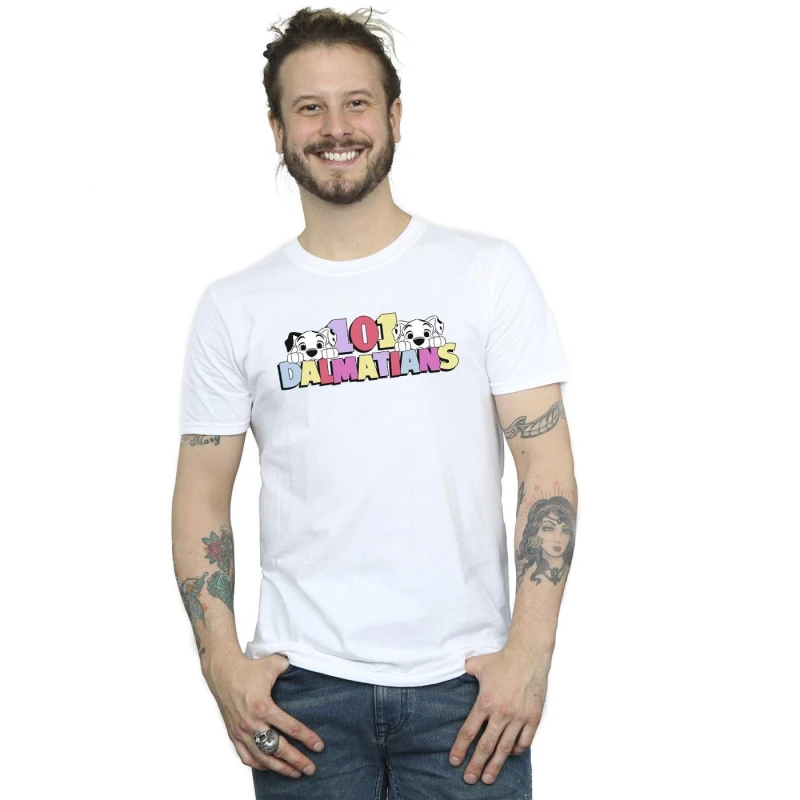 Image of Disney Men 101 Dalmatians Multi Colour T-Shirt in White Size: Small White S Male 5059934307728