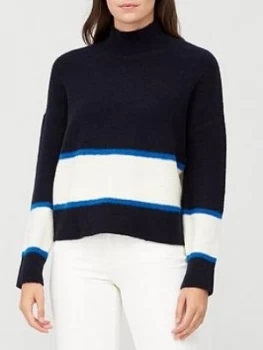Image of Whistles Whistles Colour Block Funnel Neck Knit