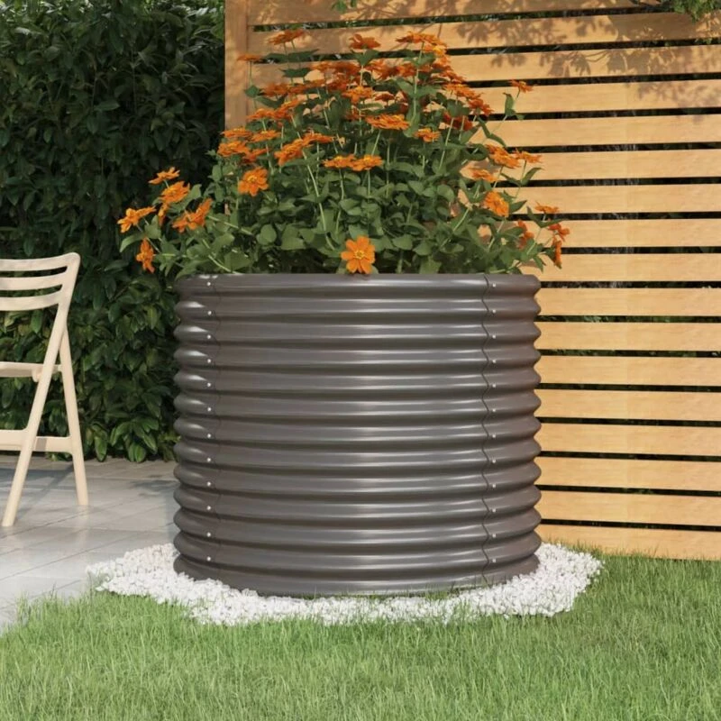 Image of VIDAXL Garden Planter Galvanised Steel 80x80x68cm Grey Vidaxl 8720286855621