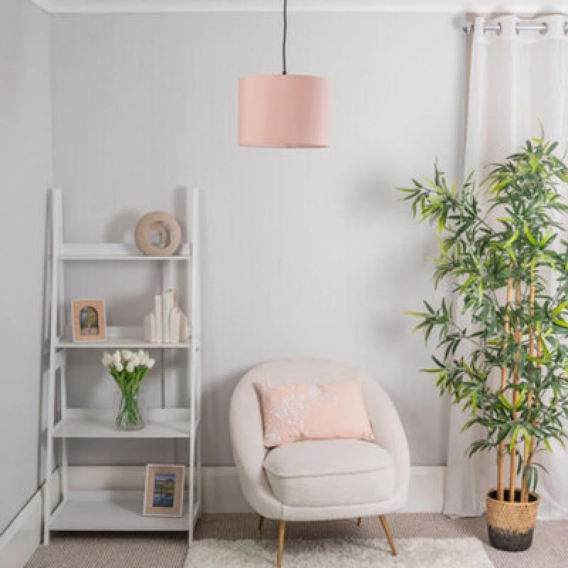 Image of ValueLights Torbery Set of 3 Ceiling Pendant Light Lamp Shades Dusty Pink