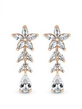 Image of Jon Richard Rose Gold Plate Cubic Zirconia Floral Earring