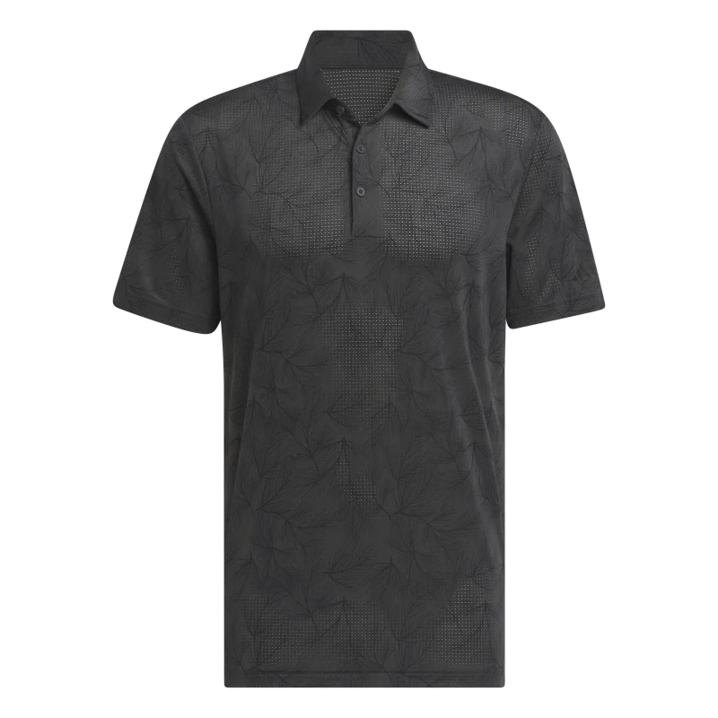 Image of adidas Ultimate 365 Pine Print Golf Shirt - Black M