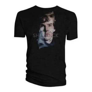 Image of Sherlock - Sherlock Pixelated Mens Medium T-Shirt - Black