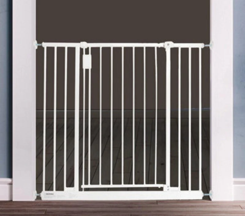 Image of Safetots Extra Wide Hallway Gate, 97Cm - 103Cm, White, Pressure Fit Baby Gate For Hallways And Wide Spaces