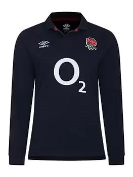 Image of Umbro Mens England Alternate Classic Long Sleeve Jersey, Navy Size M Men