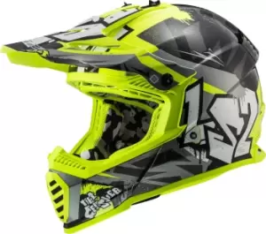 Image of LS2 MX437 Fast Evo Crusher Motocross Helmet, black-yellow, Size S, black-yellow, Size S
