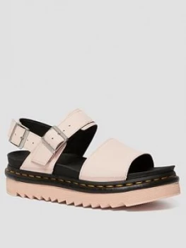 Image of Dr Martens Voss Flat Sandal, Pink, Size 4, Women