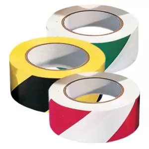 Image of PVC Adhesive Hazard Warning Tape 1 x Roll - Green/White