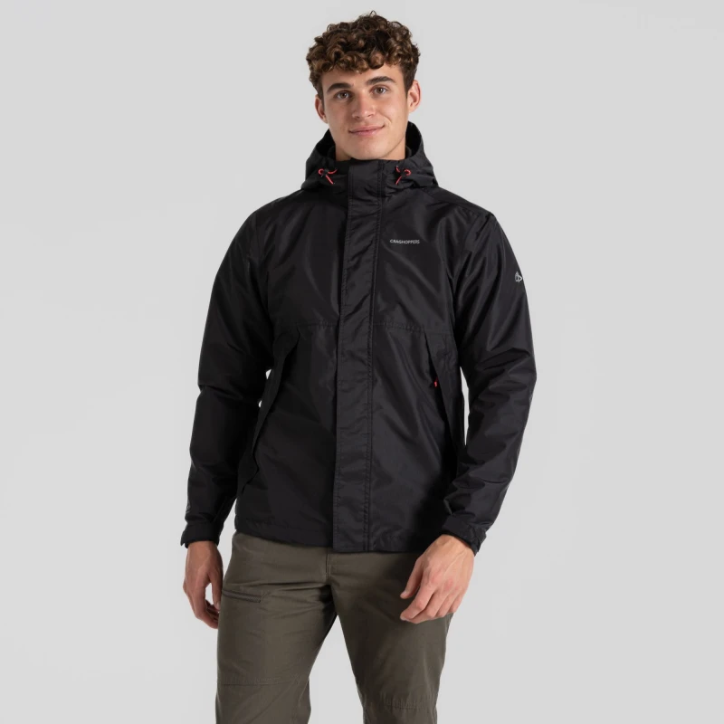 Image of Craghoppers Mens Ossus Breathable Waterproof Jacket S - Chest 38' (97cm) Black CMW829-800-S