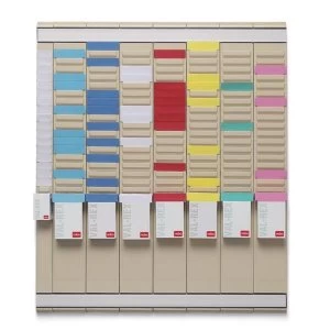 Image of Nobo 7-Day T-Card Kit Weekly Planner - 7 x 24-Slot Size 2 + 1 x 24-Slot Size 1