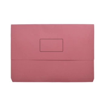 Image of Q Connect Document Wallet Pink Foolscap (Pack-50) - Qconnect