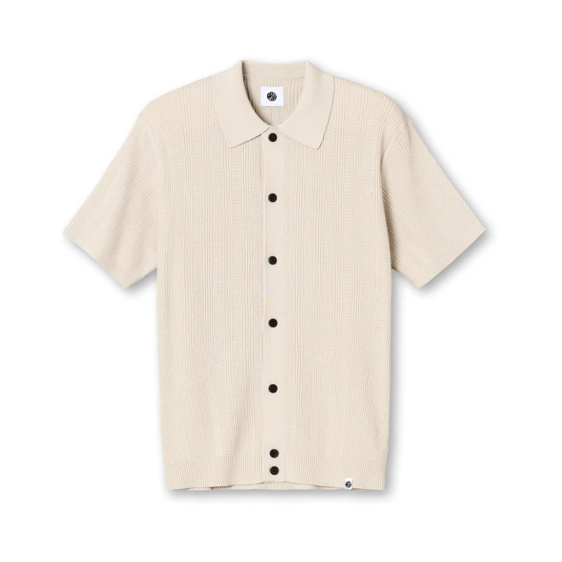 Image of Pretty Green Mens Short-Sleeve Plain Shirt Stone male Small