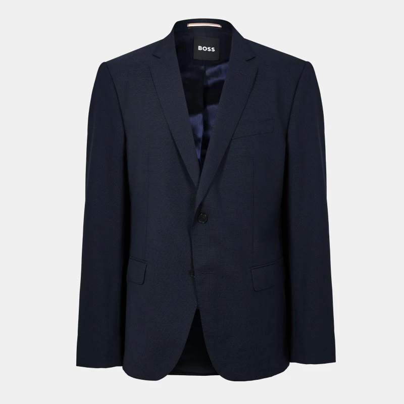 Image of Boss Mens Structured Shoulder Notched Lapel Suit Blue male 34 (44)