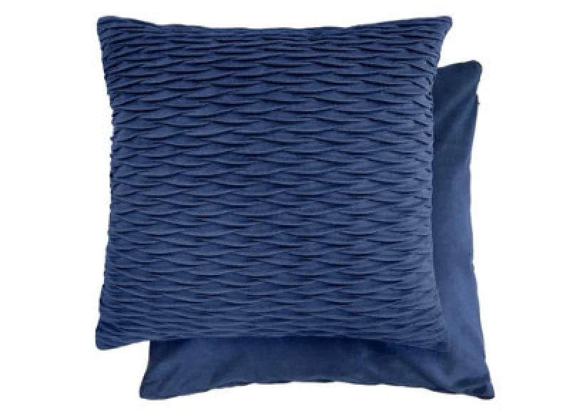 Image of New Edge Blinds Millie Collection Soft Velvet Cushion Cover in Blue Size: 43cm x 43cm Blue Unisex 43cm x 43 cm