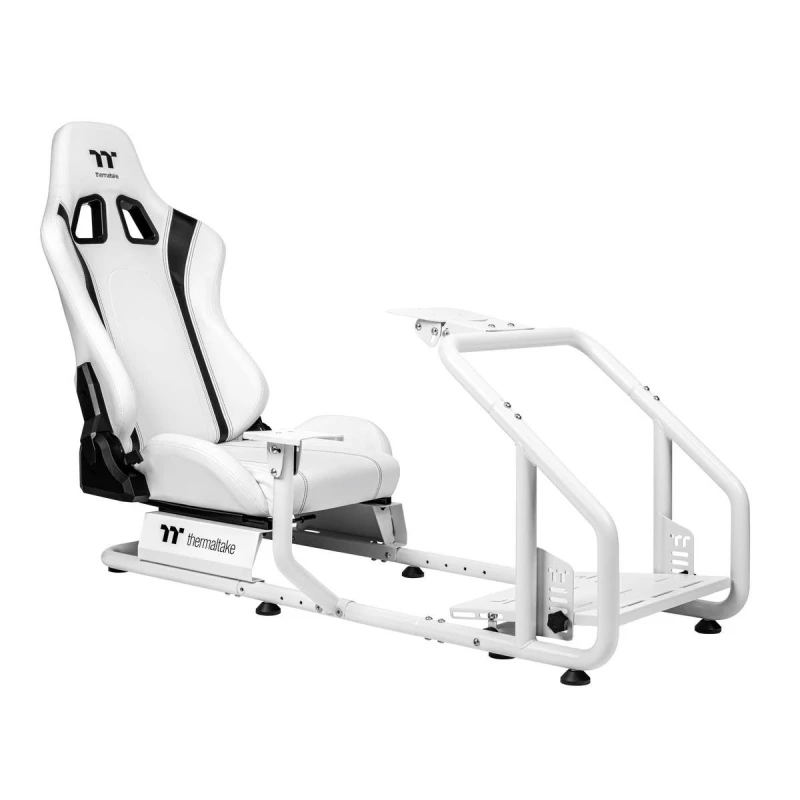 Image of Thermaltake GR300 Racing Simulator Cockpit - White, Adjustable Driving Seat & Frame for PC / Console Racing Setups - GSC-R30-CPASWH-01