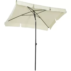 Image of Outsunny Aluminium Sun Umbrella Parasol Patio Garden Tilt 2M x 1.25M Cream White
