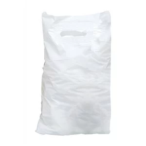 Image of Carrier Bags Polythene Patch Handle 30 microns White Pack of 500