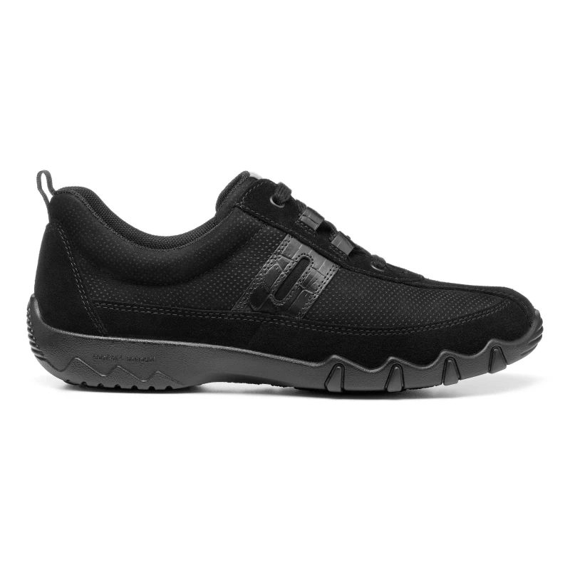 Image of Hotter Womens Wide Fit 'Leanne II' Active Shoes in Black Size: 4.5 Black Female 4.5