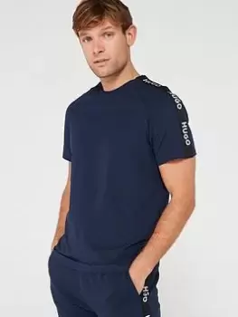Image of Hugo Sporty Tape Logo Lounge T-Shirt - Dark Blue
