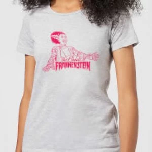 Image of Universal Monsters Bride Of Frankenstein Crest Womens T-Shirt - Grey - 5XL