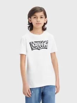 Image of Teenager Checkered Batwing Tee - White