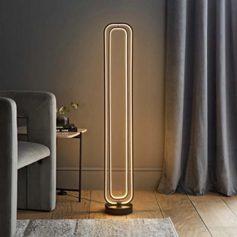 Image of ValueLights ValueLights Infinity Matte Black Revolving Integrated LED Floor Lamp Black One Size Unisex 5016529271369