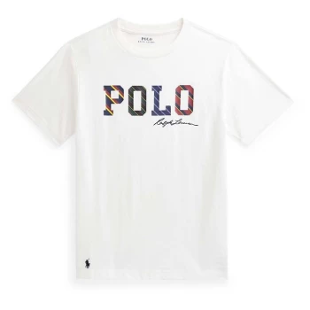 Image of Polo Ralph Lauren Junior Boys Script T Shirt - Deckwash White
