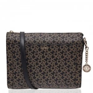 Image of DKNY Coated logo medium box cross body bag - Ebony Black NHO