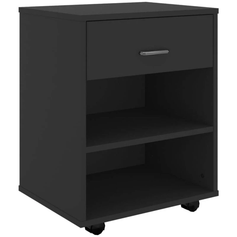 Image of VIDAXL Rolling Cabinet Black 46x36x59cm Engineered Wood Vidaxl 8720286610060
