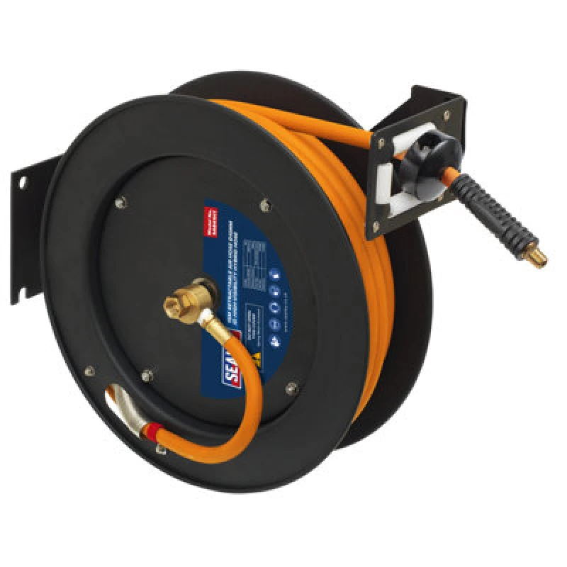 Image of Sealey Sealey - SA841HY 15m Retractable High-Visibility Hybrid Air Hose with Metal Reel 10mm id SA841HY