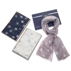 Image of Metallic Silver Dandelion Clock Box Scarf