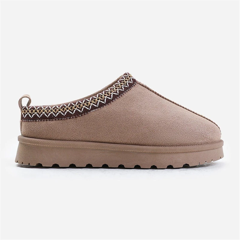 Image of Where's That From 'Oak' Aztec Detail Faux Fur Lining Mini Boots Camel