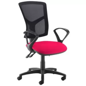 Image of Dams MTO Senza High Mesh Back Operator Chair with Fixed Arms - Ocean Blue