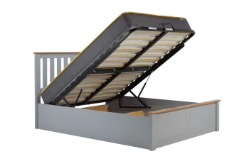 Image of Birlea Phoenix Double Ottoman Bed Frame - Stone Grey