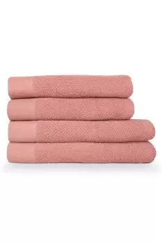 Image of Textured Weave Oxford Panel Cotton 4 Piece Bath Towel/Bath Sheet Bale