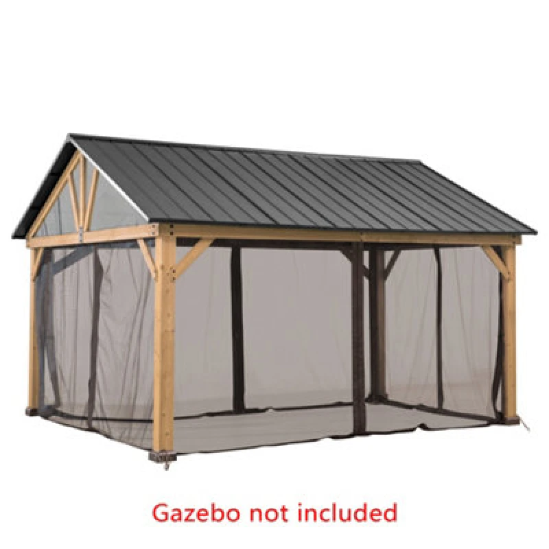 Image of Replacement Mosquito Net For Sunjoy Cedar Wood Gazebo - 465Cm X 404Cm, Khaki