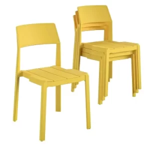 Image of Chandler Stackable Dining Chairs Pack of 4, Yellow