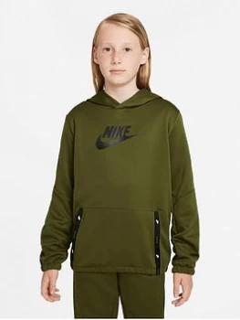 Image of Boys, Nike NSW Unisex Pullover Hoodie Tracksuit Set - Green/Black , Green/Black, Size S