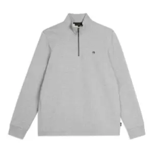 Image of Ted Baker Kilbern quarter Zip Sweater - Grey
