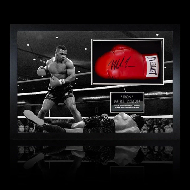 Image of The Fan Cave Mike Tyson v Trevor Berbick Signed Glove Iconic Fr Red unisex 690mm x 48