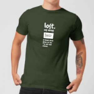 Image of Plain Lazy Lost My Energy Mens T-Shirt - Forest Green - M
