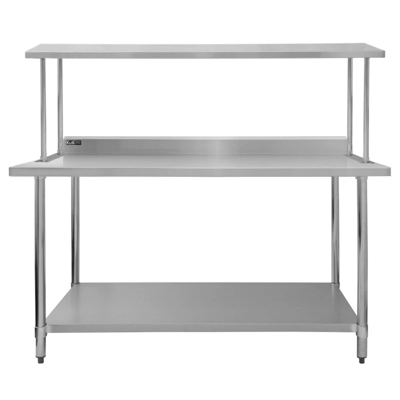 Image of KUKOO Catering Bench With Single Over-shelf Heavy Duty Kitchen Work 5055986136163