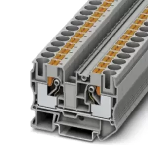 Image of Phoenix Contact Pt 10 Terminal Block, Din Rail, 2Pos, 6Awg