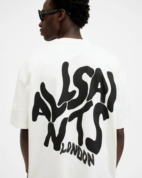 Image of Allsaints Allsaints Orlando Back Print T-Shirt - White White VXE16 Male 2XL,L,M,S,XL
