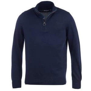 Image of Barbour Mens Cotton Half Zip Navy XXL
