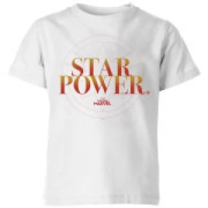 Image of Captain Marvel Star Power Kids T-Shirt - White - 7-8 Years - White