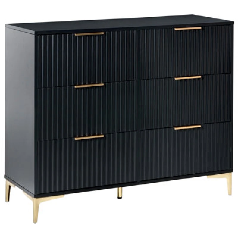 Image of Beliani 6 Drawer Chest Walcott Black