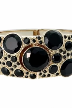 Image of Ladies Karen Millen Gold Plated Gem Disc Cuff Bangle KMJ1112-30-05