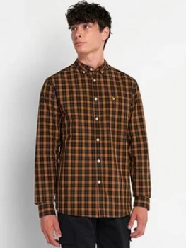 Image of Lyle & Scott Check Poplin Shirt - Caramel