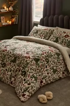 Image of Silentnight Winter Wonderland Fleece Duvet Set - Size: Single - Print